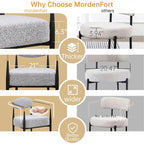 Boucle Dining Chair Living Room Chair with Thickened Plush Seat Cushion and Sleek Metal Frame