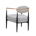 Boucle Dining Chair Living Room Chair with Thickened Plush Seat Cushion and Sleek Metal Frame
