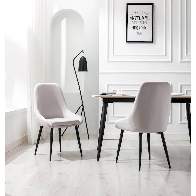 Porthos Home Fern Dining Chairs Set of 2, Velvet Upholstery, Steel Legs