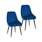 Porthos Home Fern Dining Chairs Set of 2, Velvet Upholstery, Steel Legs