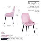 Porthos Home Fern Dining Chairs Set of 2, Velvet Upholstery, Steel Legs