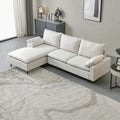 L-Shaped Linen Sectional Sofa with Chaise