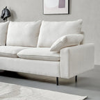 L-Shaped Linen Sectional Sofa with Chaise