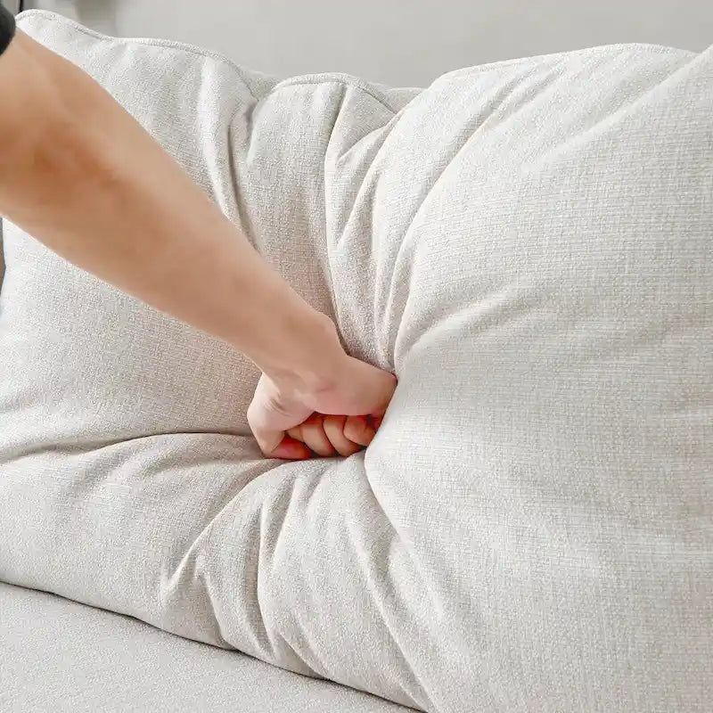 L-Shaped Linen Sectional Sofa with Chaise