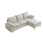 L-Shaped Linen Sectional Sofa with Chaise
