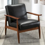 Anna Faux Leather Wood Base Accent Chair by Greyson Living