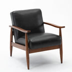 Anna Faux Leather Wood Base Accent Chair by Greyson Living
