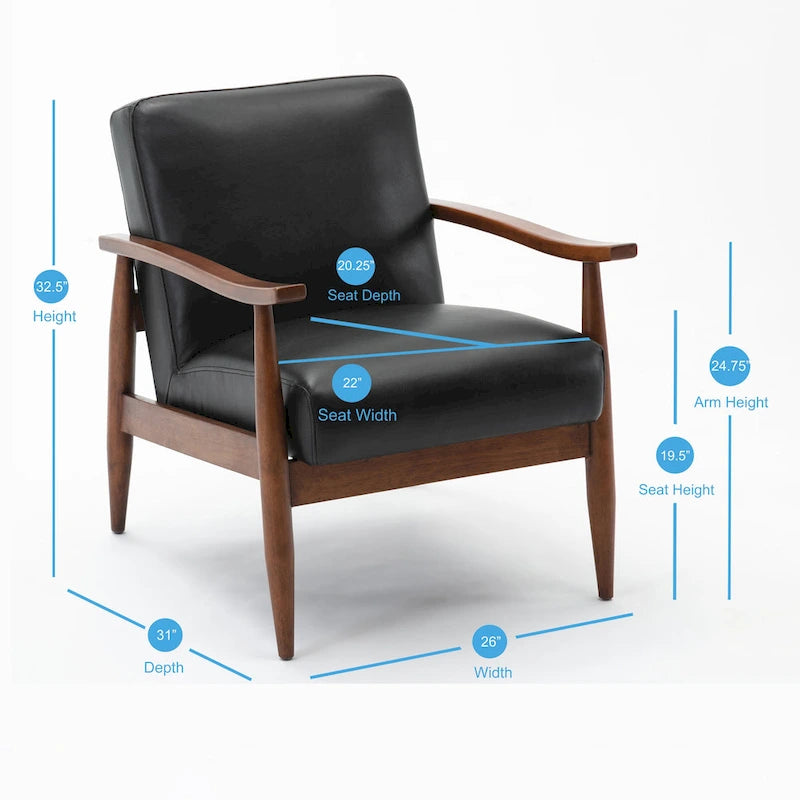 Anna Faux Leather Wood Base Accent Chair by Greyson Living