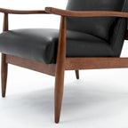 Anna Faux Leather Wood Base Accent Chair by Greyson Living