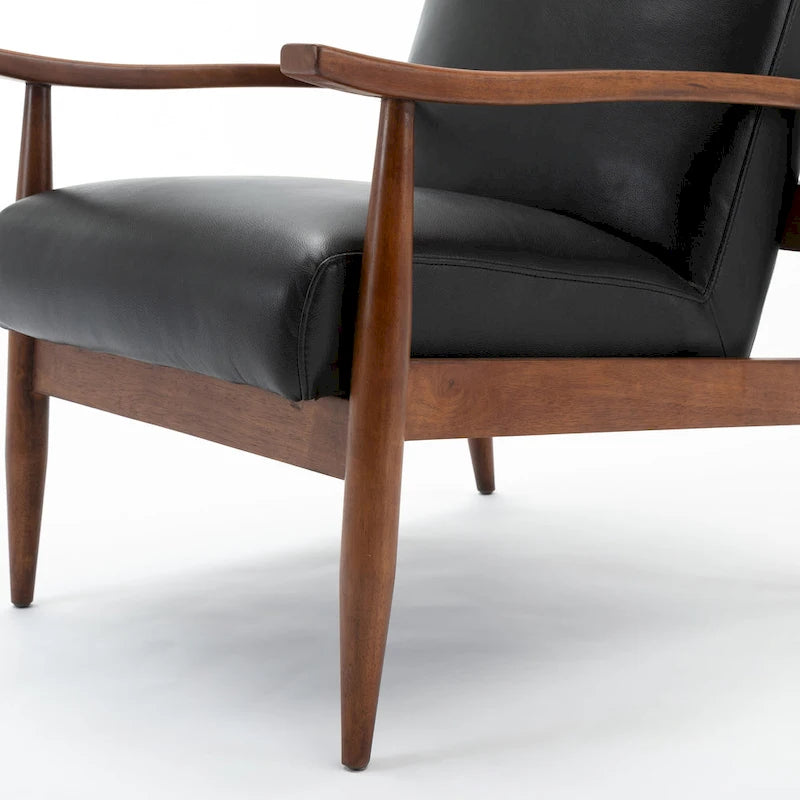 Anna Faux Leather Wood Base Accent Chair by Greyson Living
