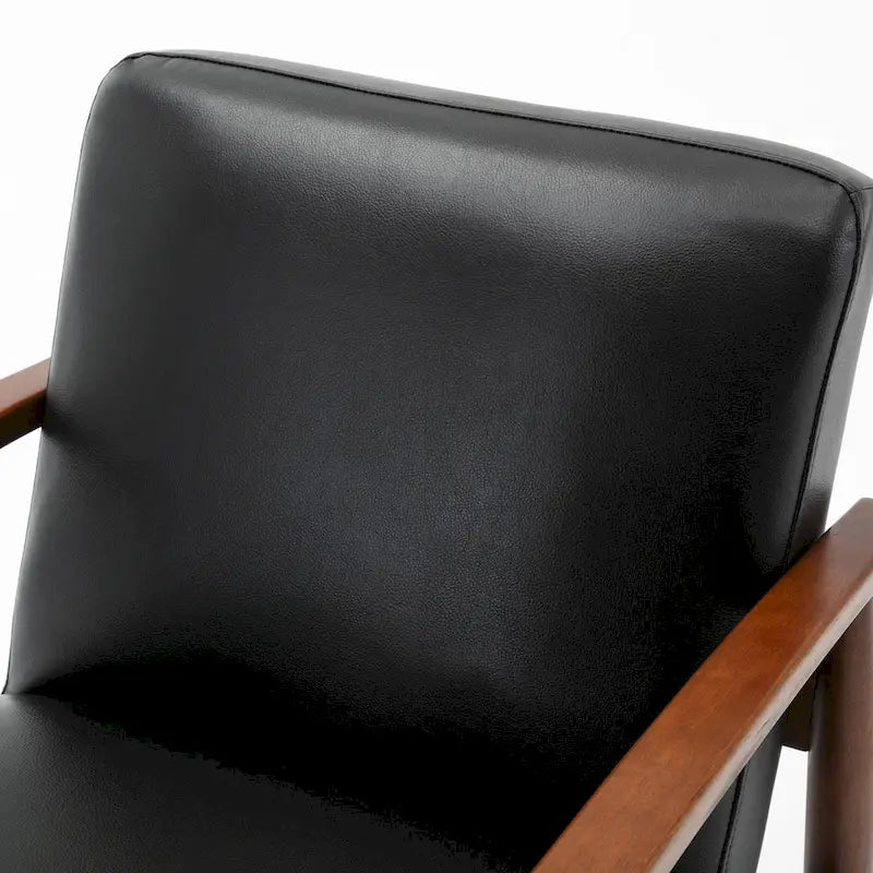 Anna Faux Leather Wood Base Accent Chair by Greyson Living