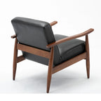 Anna Faux Leather Wood Base Accent Chair by Greyson Living