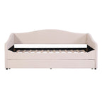 Teddy Fleece Twin Size Upholstered Daybed with Light,Trundle