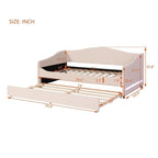 Teddy Fleece Twin Size Upholstered Daybed with Light,Trundle