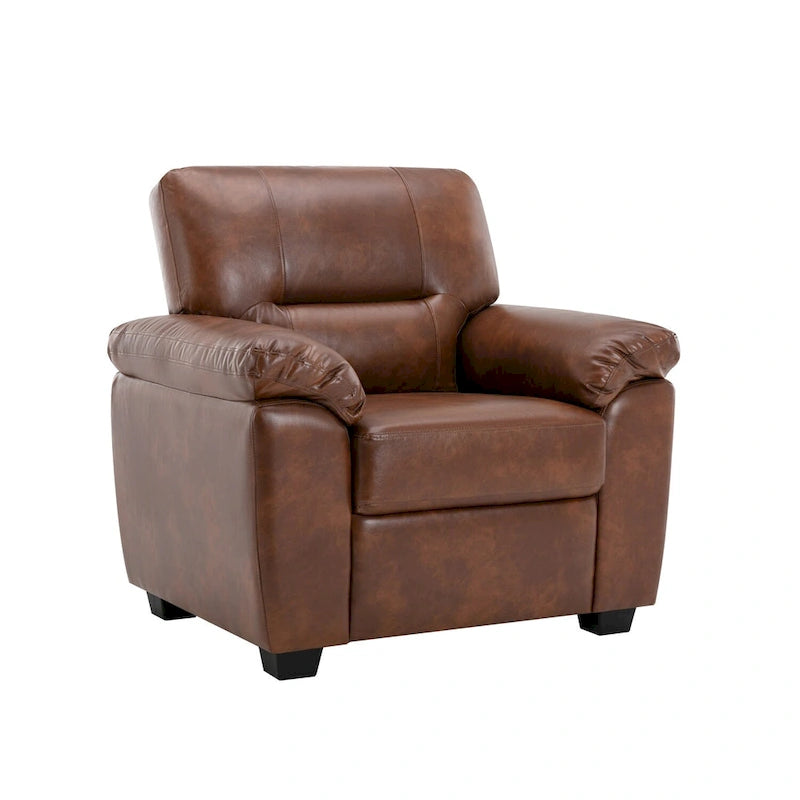 Morden Fort Faux Leather Upholstered Accent Chairs for Living Room
