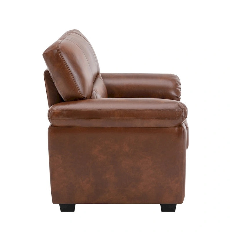 Morden Fort Faux Leather Upholstered Accent Chairs for Living Room