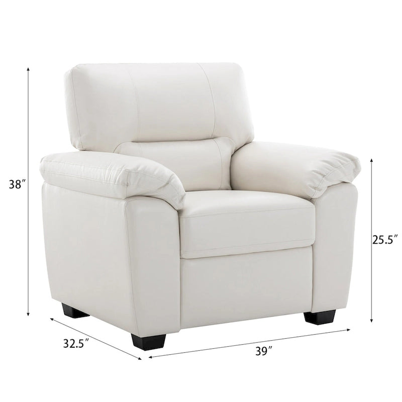 Morden Fort Faux Leather Upholstered Accent Chairs for Living Room