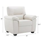 Morden Fort Faux Leather Upholstered Accent Chairs for Living Room