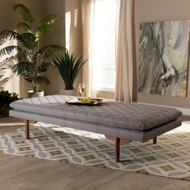 Marit Mid-Century Modern Upholstered Wood Daybed