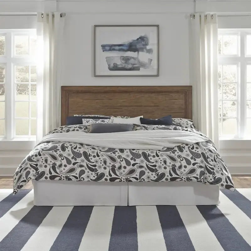 Carbon Loft Wallace Aged Toffee Wood and Veneer King Headboard