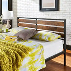 Aabira Low Profile Metal Platform Bed with Wood Finish Panels by iNSPIRE Q Classic