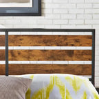 Aabira Low Profile Metal Platform Bed with Wood Finish Panels by iNSPIRE Q Classic