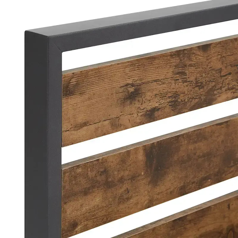 Aabira Low Profile Metal Platform Bed with Wood Finish Panels by iNSPIRE Q Classic