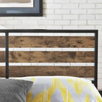 Aabira Low Profile Metal Platform Bed with Wood Finish Panels by iNSPIRE Q Classic