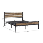 Aabira Low Profile Metal Platform Bed with Wood Finish Panels by iNSPIRE Q Classic