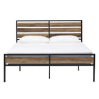Aabira Low Profile Metal Platform Bed with Wood Finish Panels by iNSPIRE Q Classic