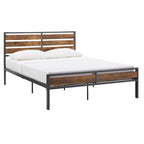 Aabira Low Profile Metal Platform Bed with Wood Finish Panels by iNSPIRE Q Classic