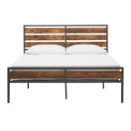 Aabira Low Profile Metal Platform Bed with Wood Finish Panels by iNSPIRE Q Classic