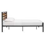 Aabira Low Profile Metal Platform Bed with Wood Finish Panels by iNSPIRE Q Classic