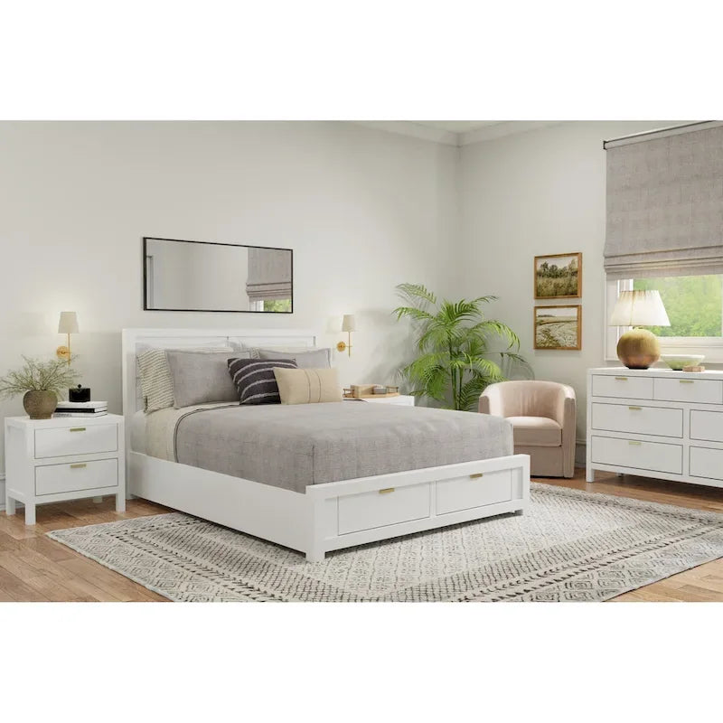 Carmel Eastern King Storage Bed, White