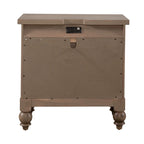 Americana Farmhouse Dusty Taupe 2 Drawer Nightstand with Charging Station