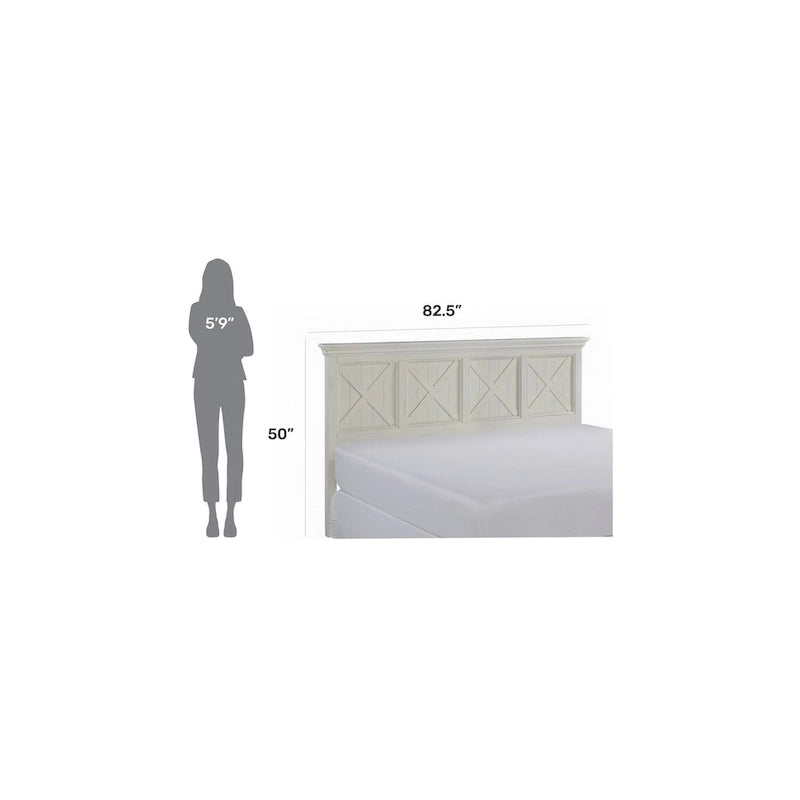 Seaside Lodge King Headboard in Off-White by Homestyles