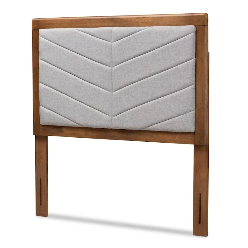 Iden Modern and Contemporary Fabric and Wood Twin Headboard in Grey