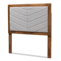 Iden Modern and Contemporary Fabric and Wood Twin Headboard in Grey