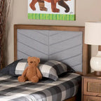 Iden Modern and Contemporary Fabric and Wood Twin Headboard in Grey