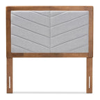 Iden Modern and Contemporary Fabric and Wood Twin Headboard in Grey