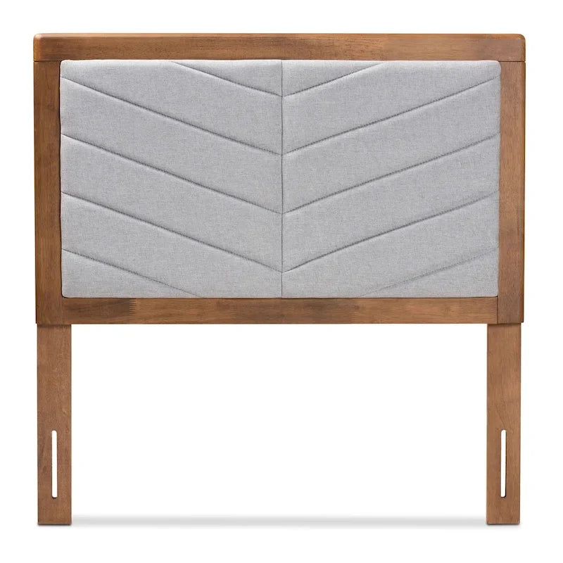 Iden Modern and Contemporary Fabric and Wood Twin Headboard in Grey