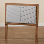 Iden Modern and Contemporary Fabric and Wood Twin Headboard in Grey