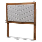 Iden Modern and Contemporary Fabric and Wood Twin Headboard in Grey