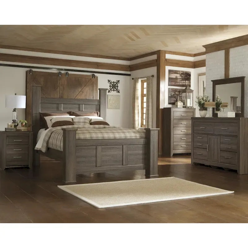 Juararo Dark Brown Poster Bed