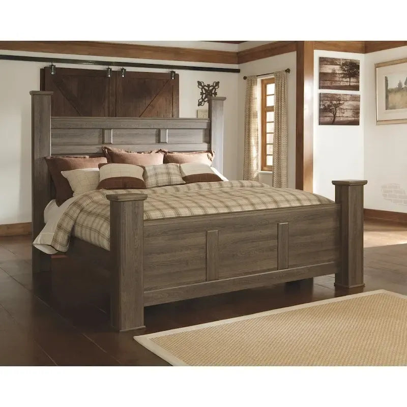 Juararo Dark Brown Poster Bed