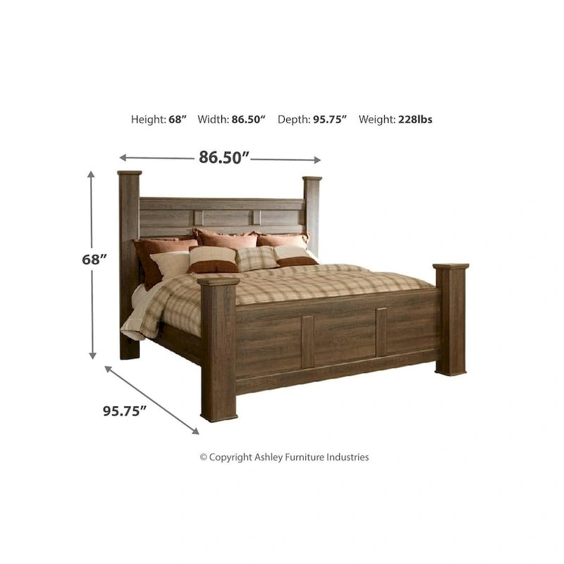 Juararo Dark Brown Poster Bed