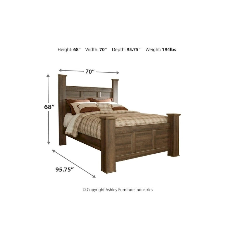 Juararo Dark Brown Poster Bed