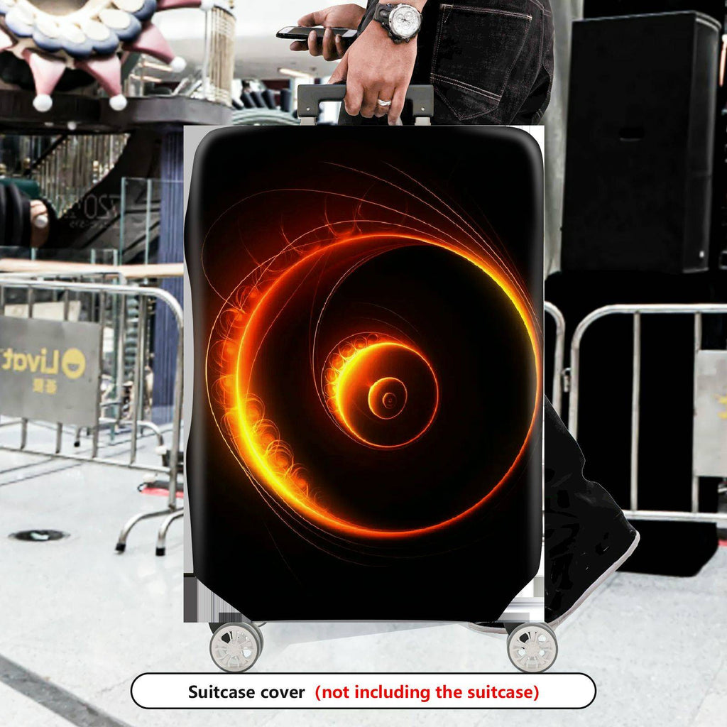 1-Piece Spiral Cosmic Abstract Vibrant Colorful Luminous  Suitcase Luggage Cover, Stretch Protective Sleeve