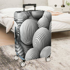 1-Piece Monochrome Striped Abstract Geometric Illusion Artistic  Suitcase Luggage Cover, Stretch Protective Sleeve