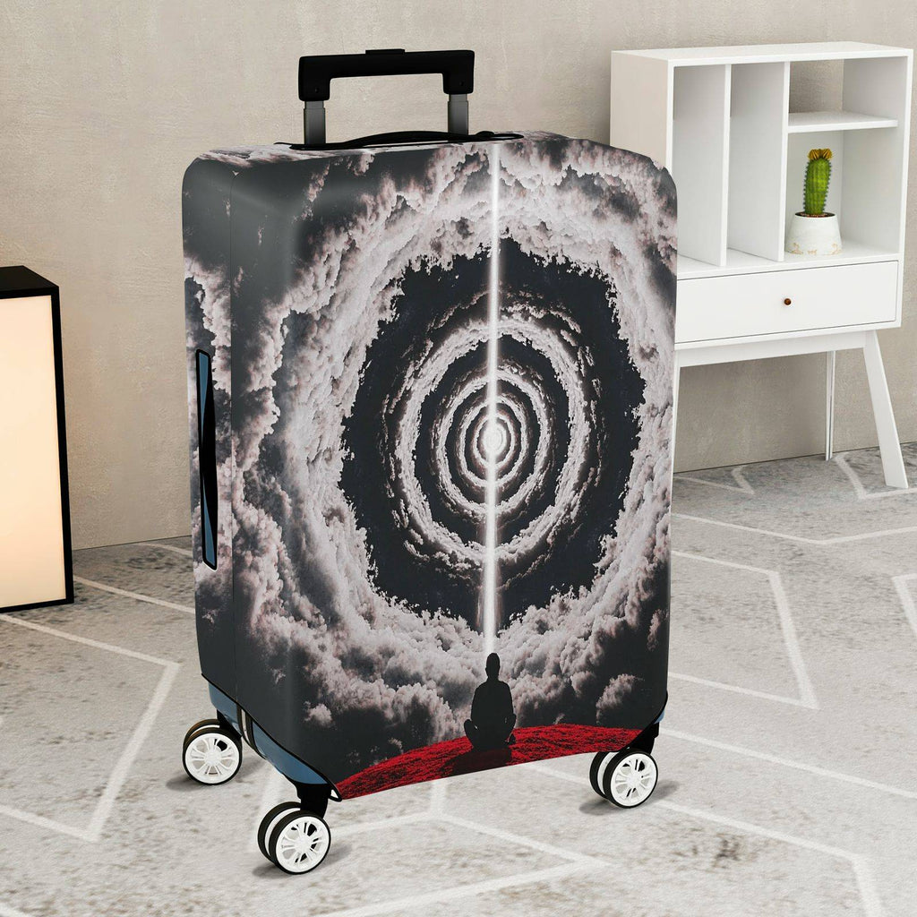 1-Piece Meditation Cosmic Vortex Storm Abstract Artistic  Suitcase Luggage Cover, Stretch Protective Sleeve